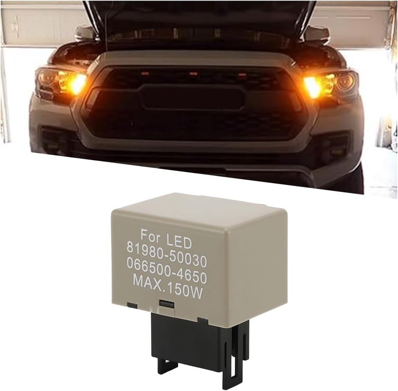 GLSOWEE Car LED Flasher Assy Relay, 8 Pin LM449 81980-50030 066500-4650, Electronic LED Turn Signal Relay Repair Super Flash, Fit for Most Car LED Turn Signal Light Bulbs - Image 1